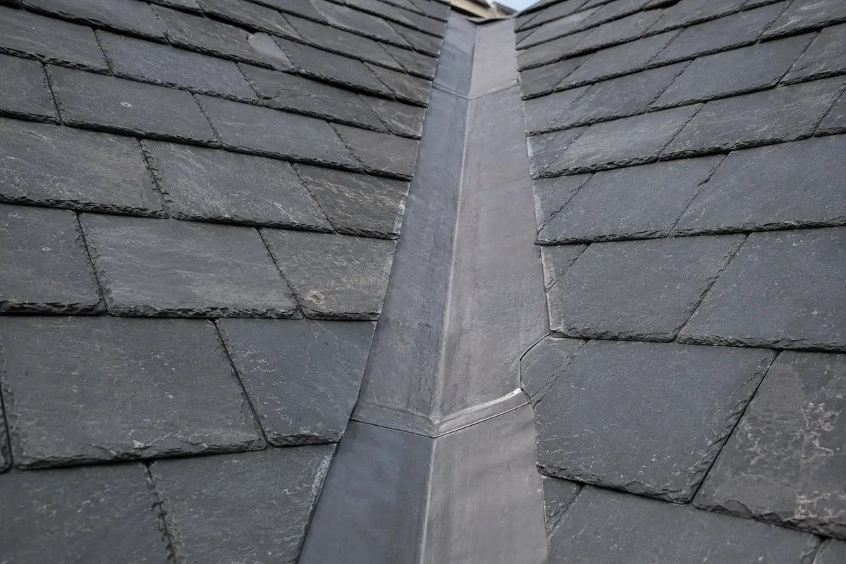 Dressed lead valley on a Dublin roof