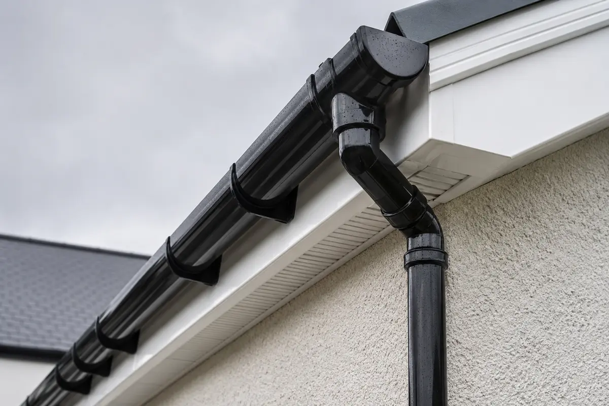 New guttering and downpipe fitted to a Dublin house