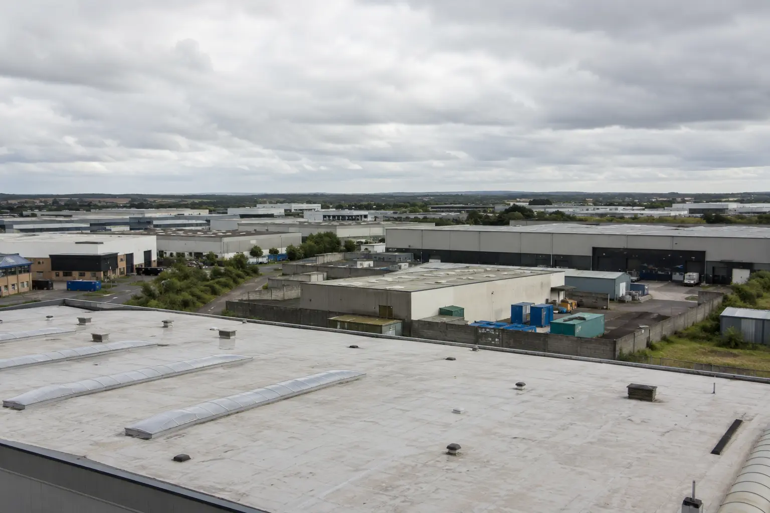 Dublin industrial estate rooftops