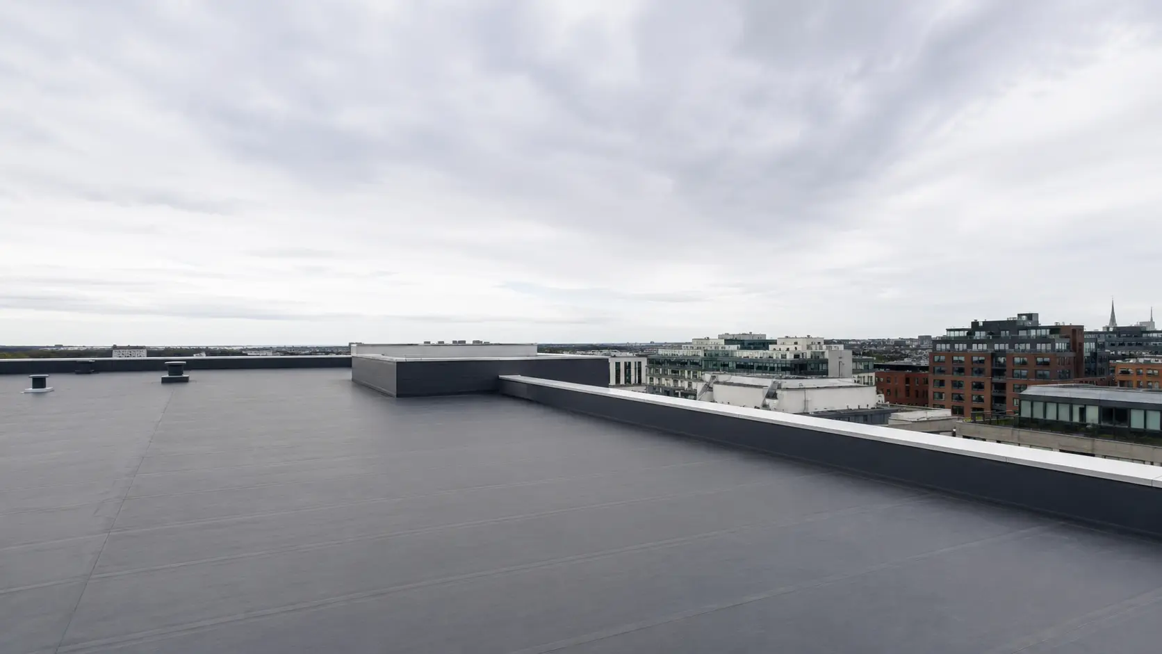 Commercial flat roof on a Dublin building