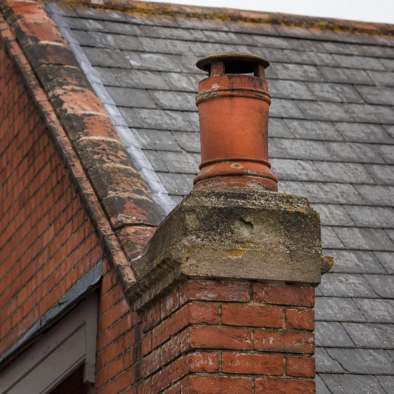 A terracotta chimney pot on a tall Ballsbridge stack