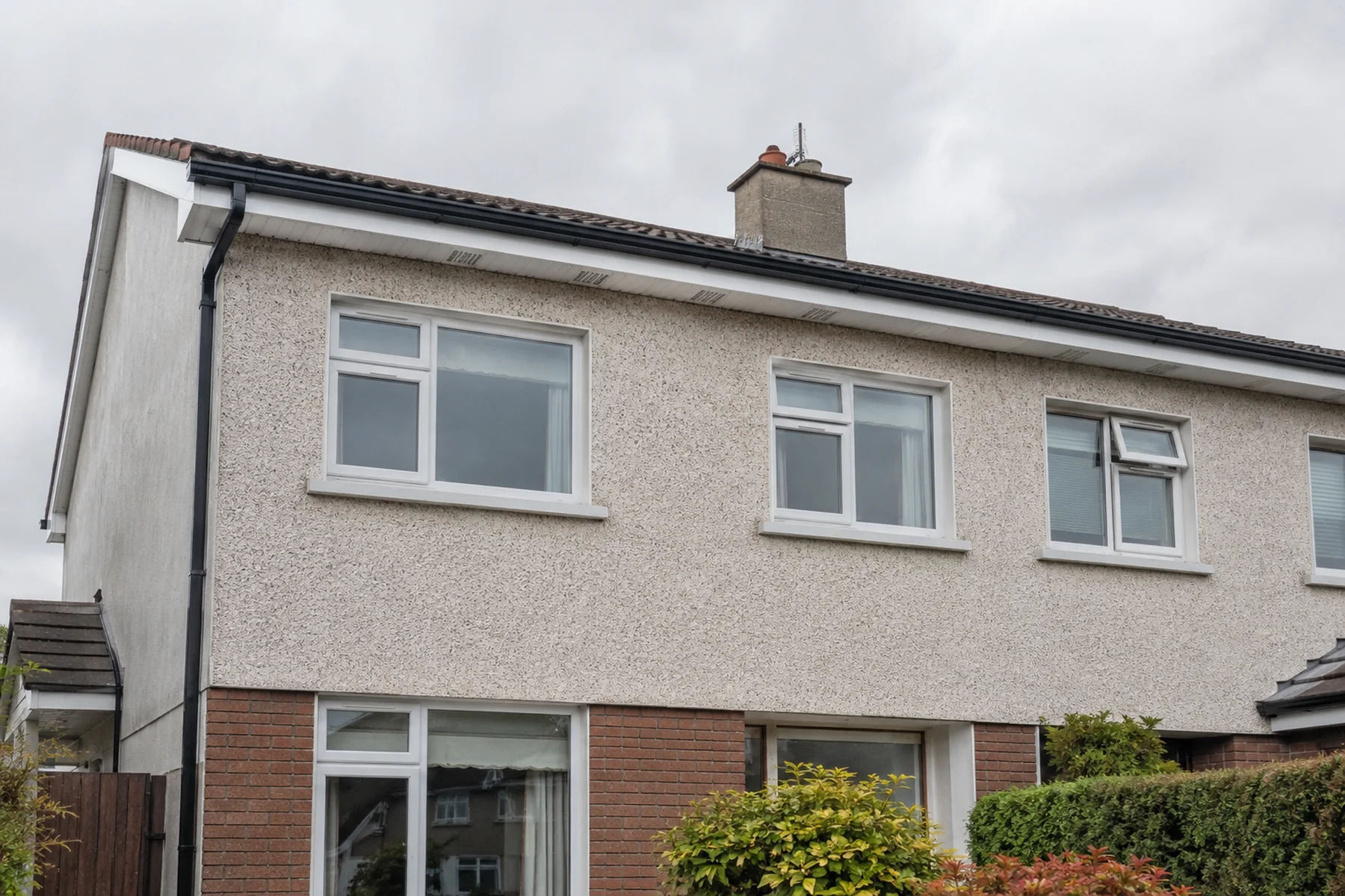 New uPVC fascia, soffit and guttering on a Dublin semi-detached home