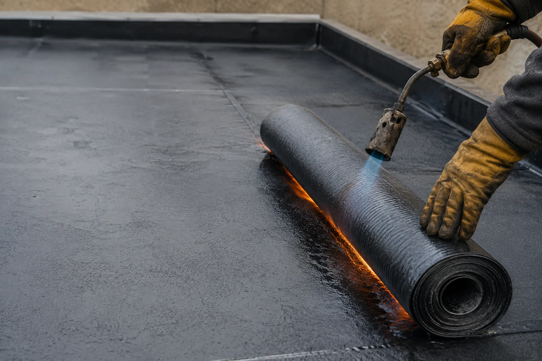 A newly finished flat roof on a Dublin extension