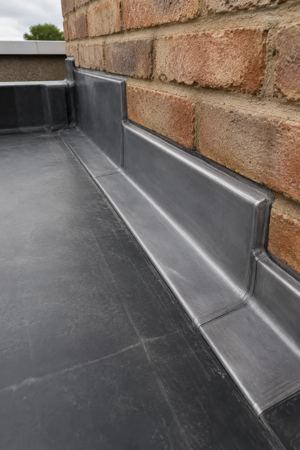 A finished flat roof with clean edge trims on a Dublin home