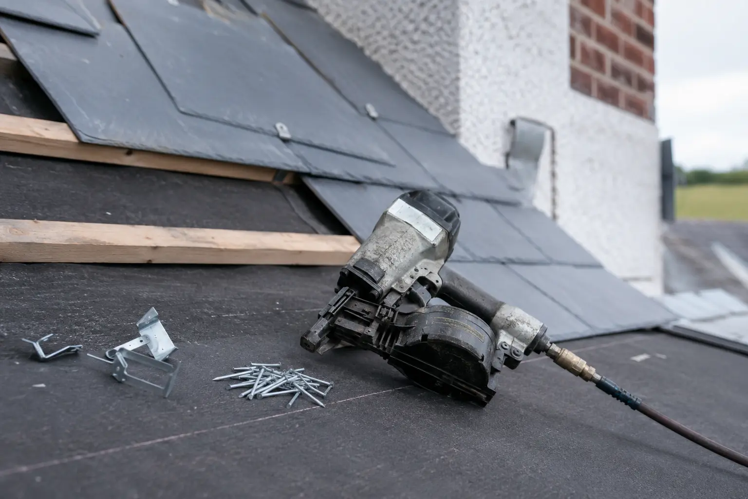 The Roofing Academy team working on a Dublin roof