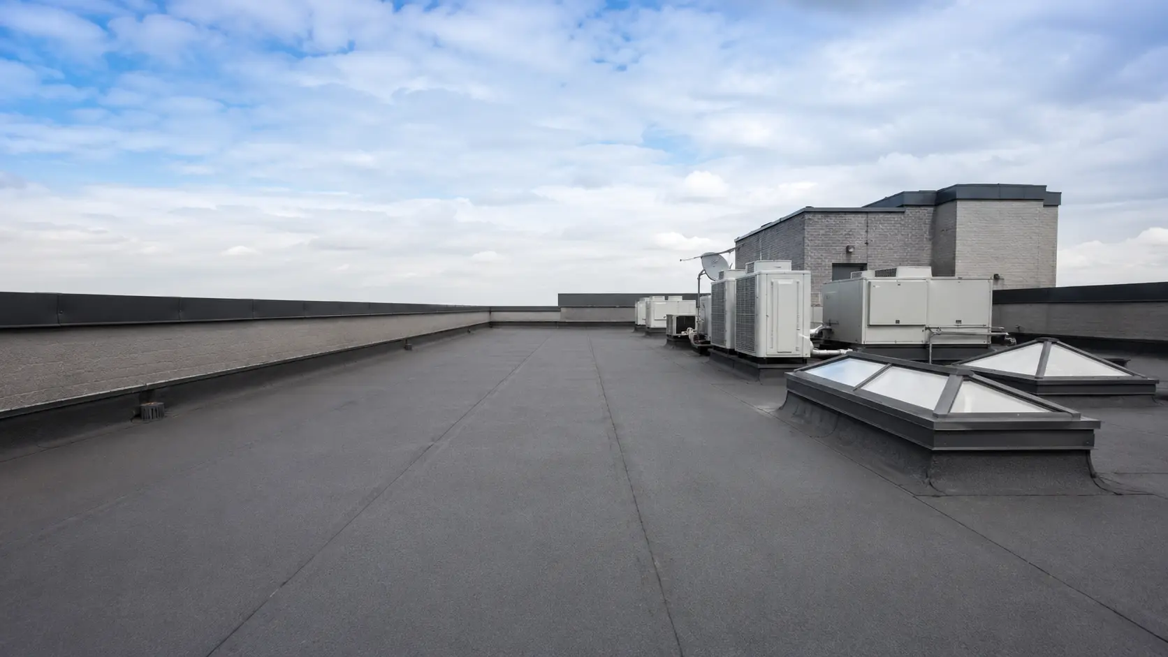 A newly covered flat roof on a Dublin home