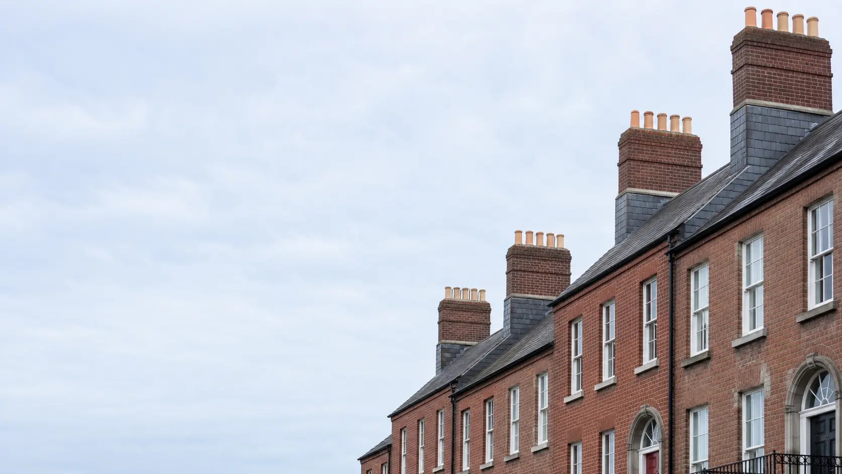 Slate roofs on a south Dublin city period terrace