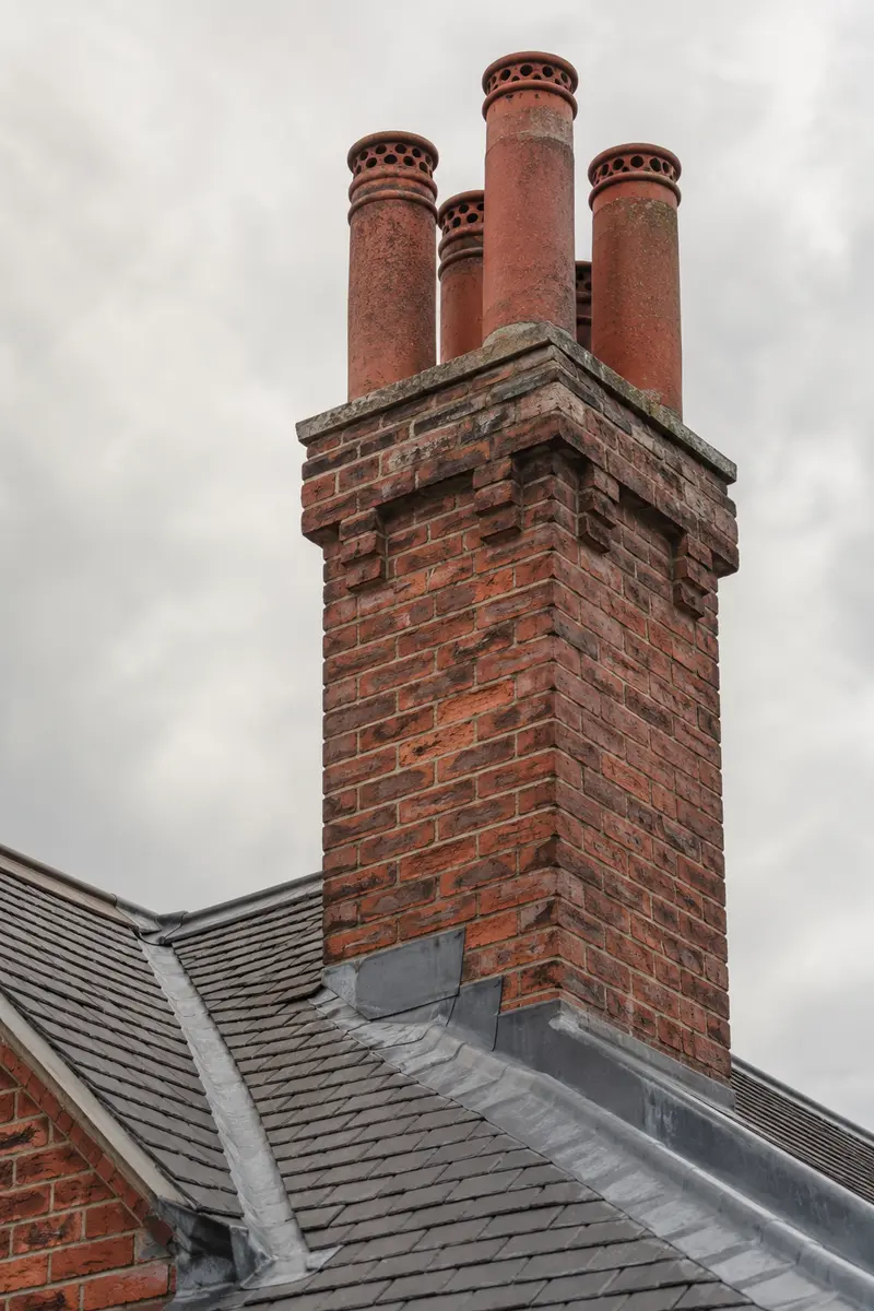 Victorian chimney pots on a restored stack in Harold's Cross, Dublin