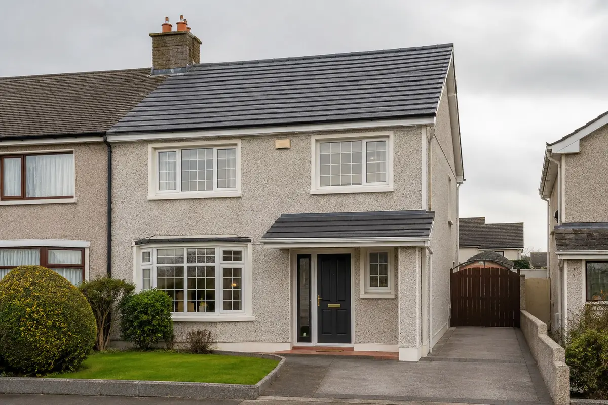 A completed re-roof on a suburban Dublin semi