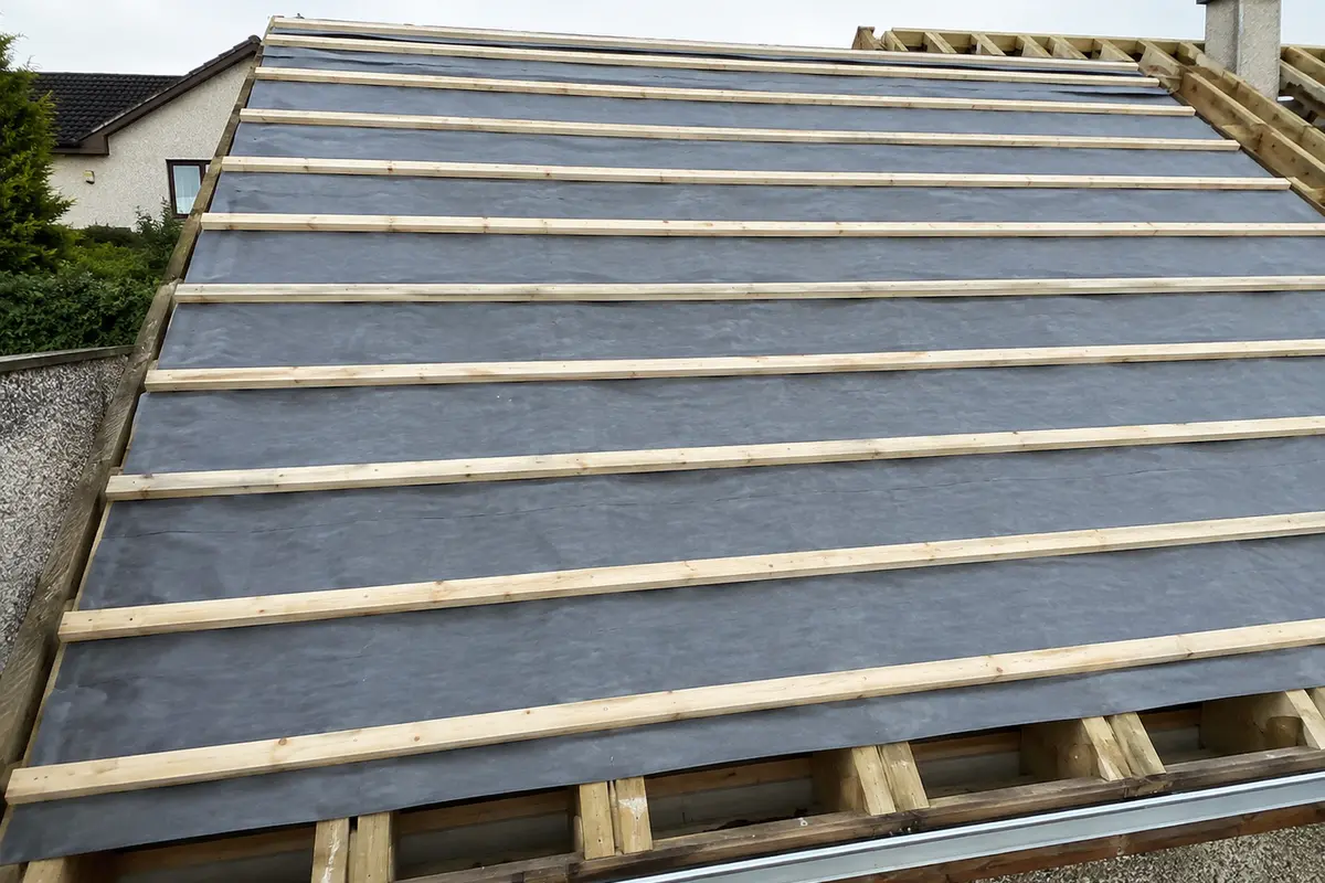 New breathable membrane and treated battens on a Dublin re-roof