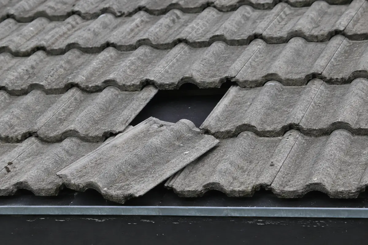 Tiles slipped out of line leaving a gap on a Dublin estate roof