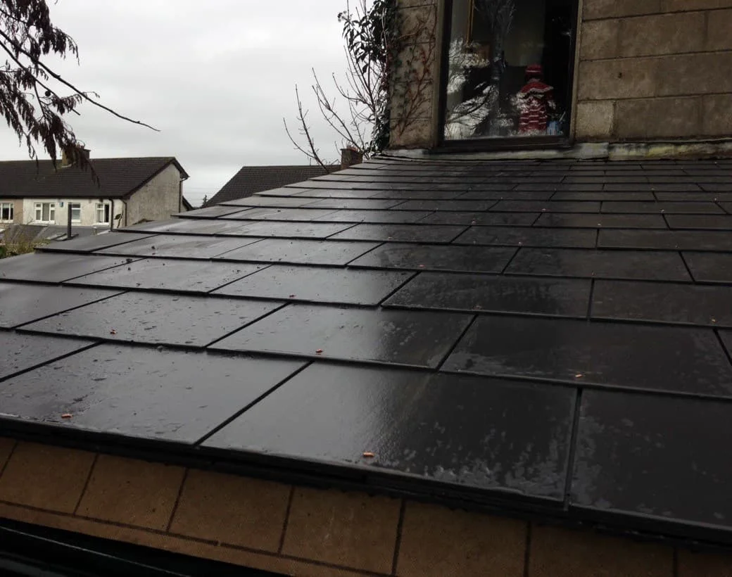 A finished slate roof on a Dublin home
