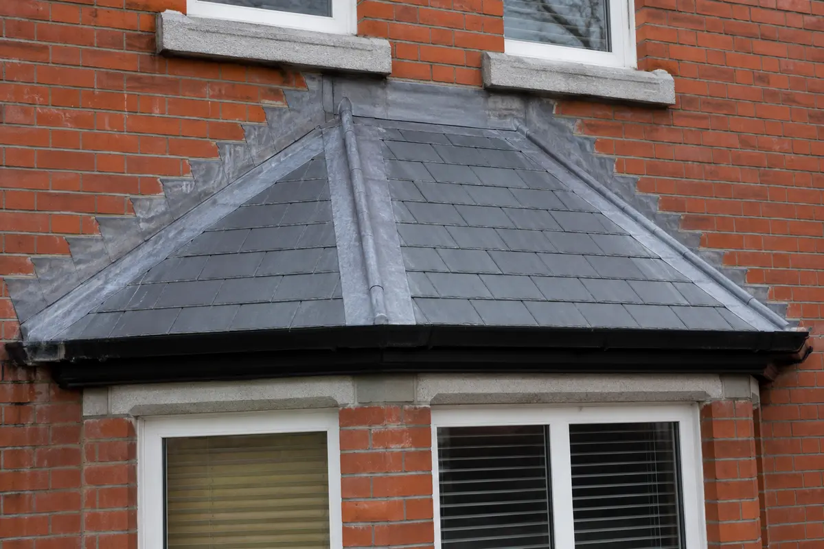 An Edwardian bay-window roof in slate and lead in Dublin