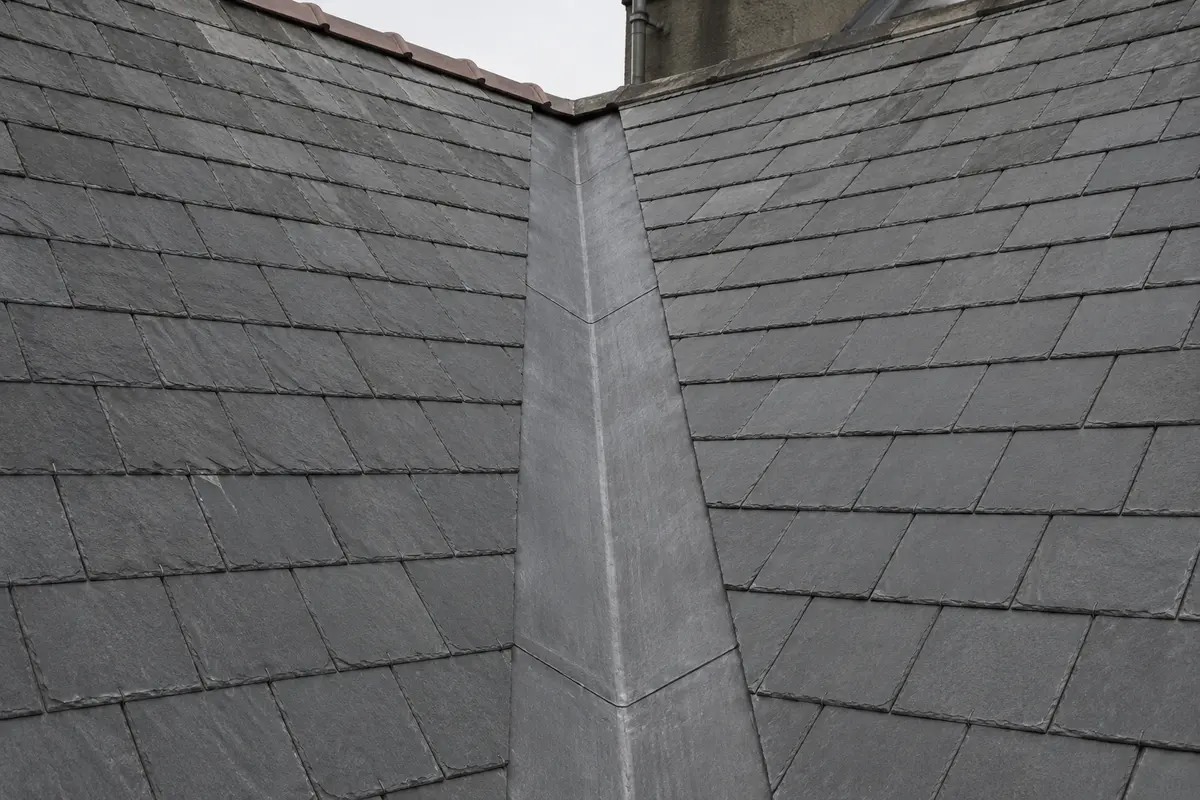 A new lead valley on a period Dublin roof