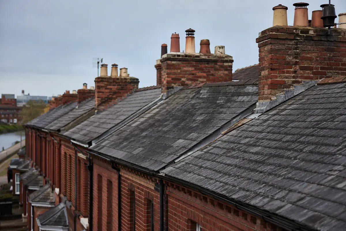 Slate roof detail on an artisan terrace in Portobello, Dublin