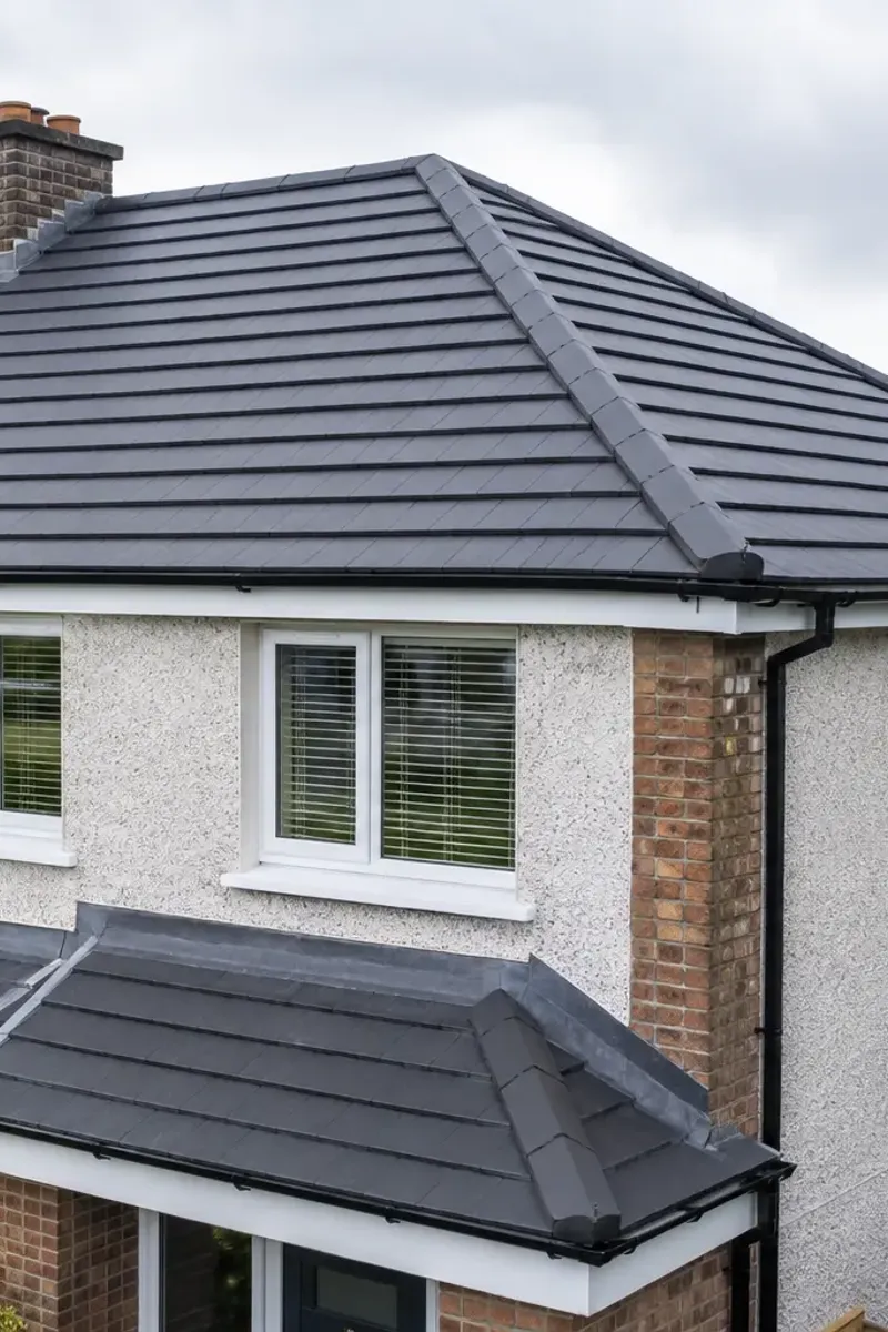 A completed new roof on a Dublin semi-detached home