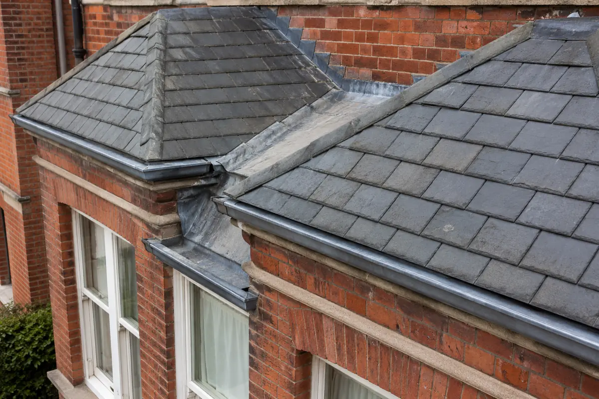 Slate roof detail on a Victorian terrace in Ranelagh, Dublin