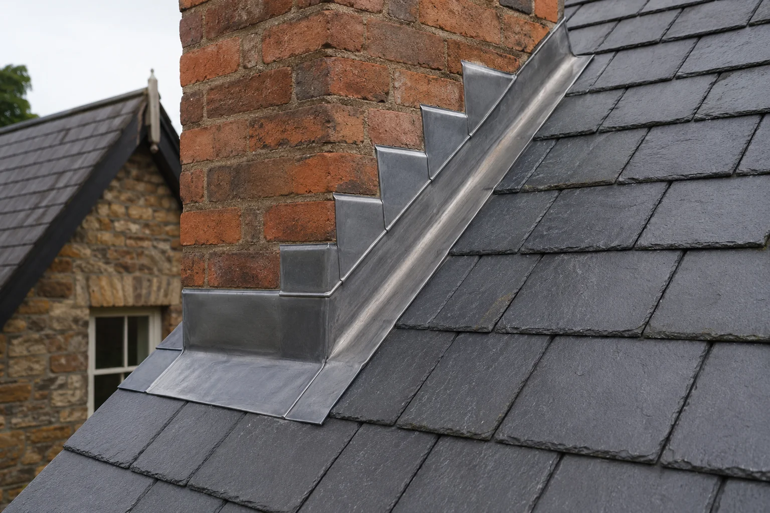 Lead flashing being repaired on a Dublin roof