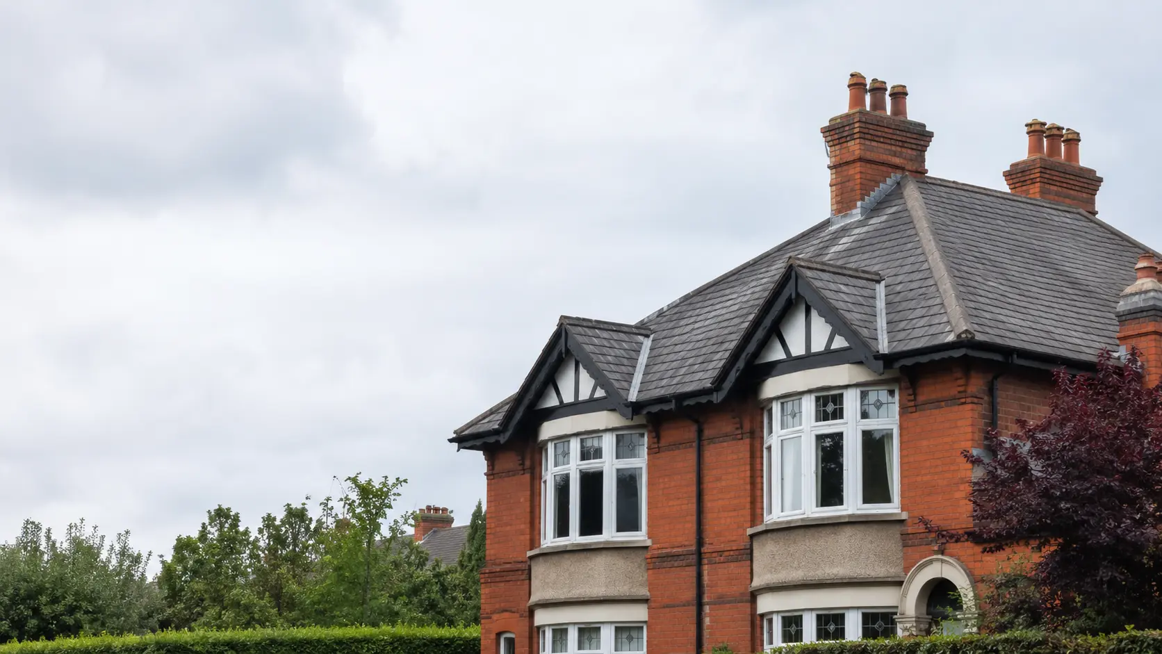 A red-brick period semi with a slate roof in Dublin