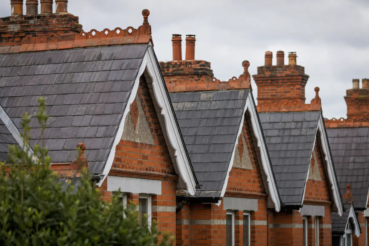 Edwardian roof detail on a red-brick semi in Terenure, Dublin